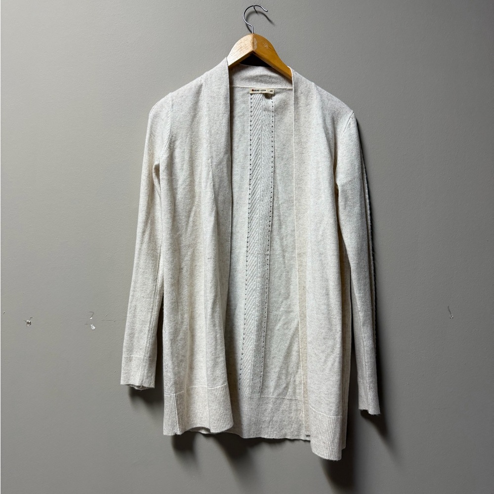 Marine Layer Mae Wool Cashmere Open Cardigan Off White XS